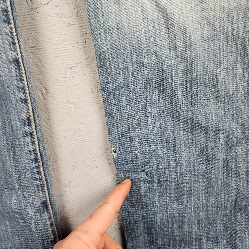 Vintage American Eagle Jeans Mens 34x30 Light Wash Blue Straight Leg Button Fly